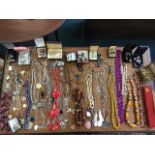 Miscellaneous jewellery including necklaces, earrings, faux pearls, pendants, some gold & silver,