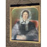 E Hastings, nineteenth century English school, pastel waist portrait of a seated lady, wearing