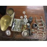 Miscellaneous items including eight hallmarked silver coffee spoons, two Kodak cameras, a