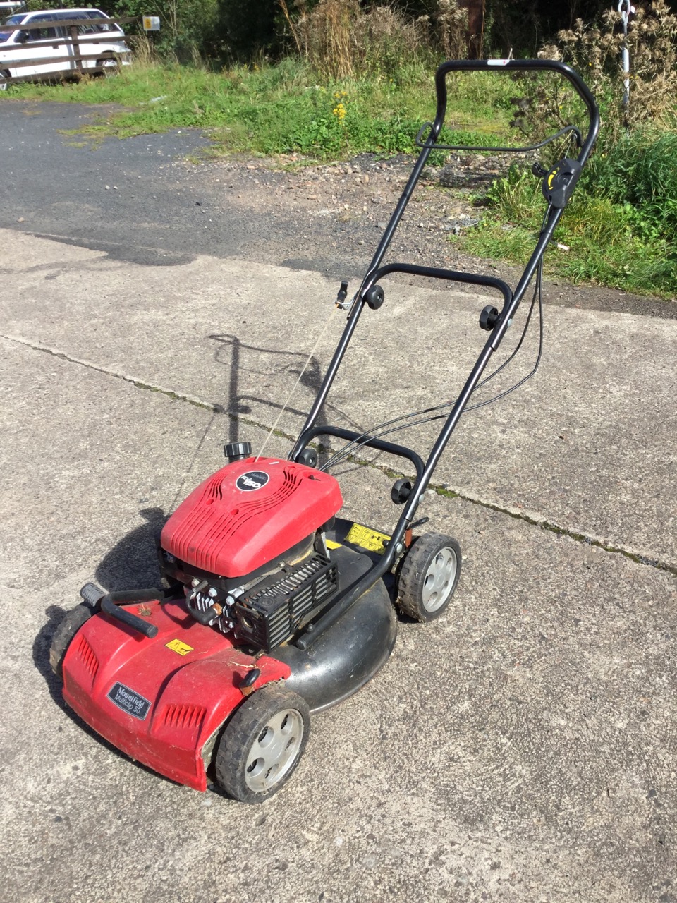 A Mountfield RV150 Multiclip 50 petrol lawnmower.