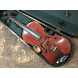 A coffin cased violin by John D Murdoch & Co Ltd of London, The Maidstone. (22in) (2)