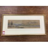 Nineteenth century watercolour, Scottish landscape with sailing boats and figures & sheep in