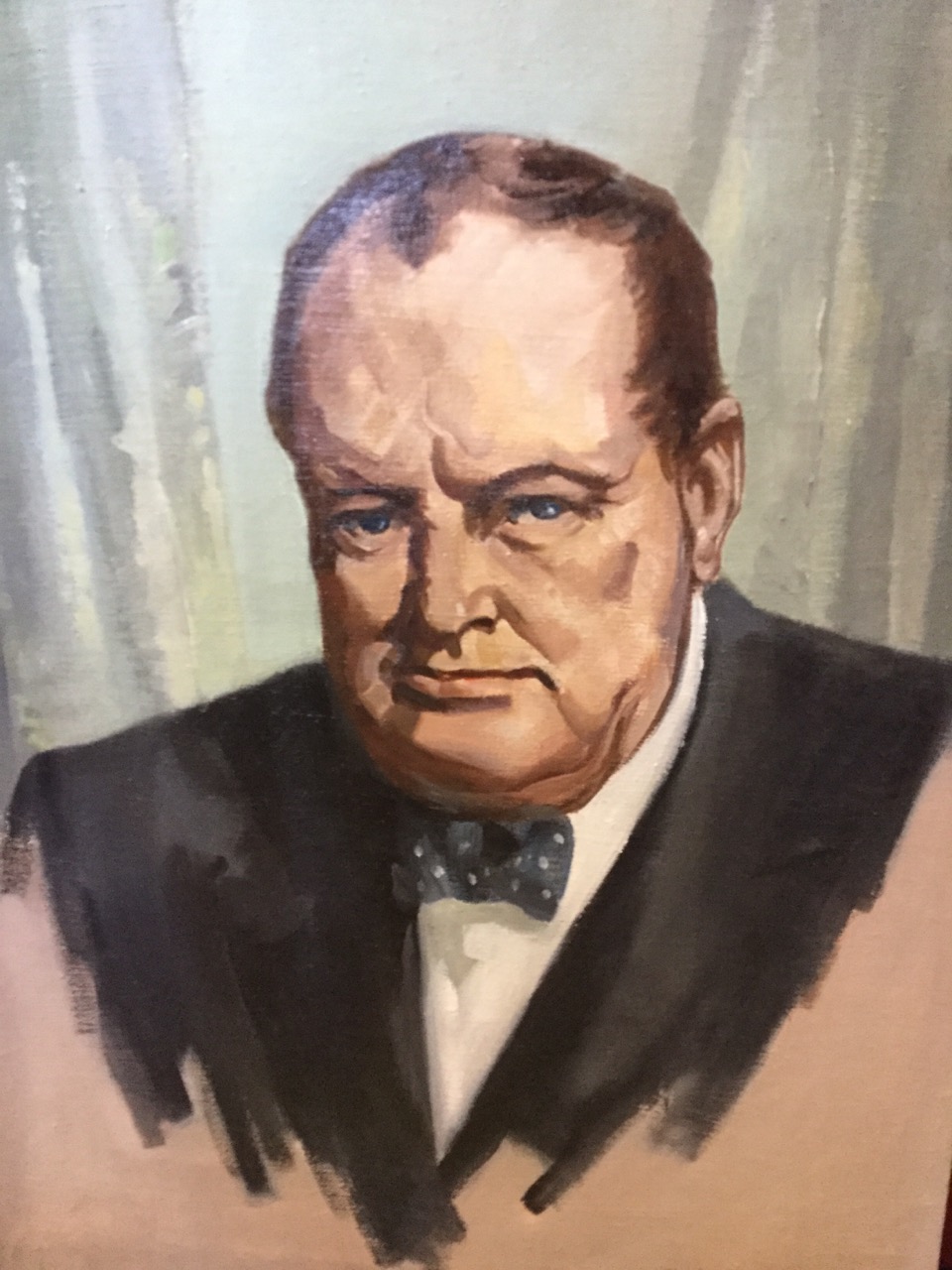 Stanley Jackson, oil on canvas, bust portrait of Winston Churchill, signed, unframed. (20in x 27.