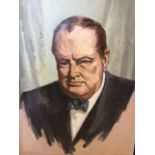 Stanley Jackson, oil on canvas, bust portrait of Winston Churchill, signed, unframed. (20in x 27.