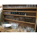 Miscellaneous glass including sets of drinking glasses, cut crystal, a German art glass bowl, vases,