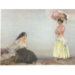 Russel Flint, a limited edition 50s Frost & Reid print of two ladies, Rosa & Marissa, signed in