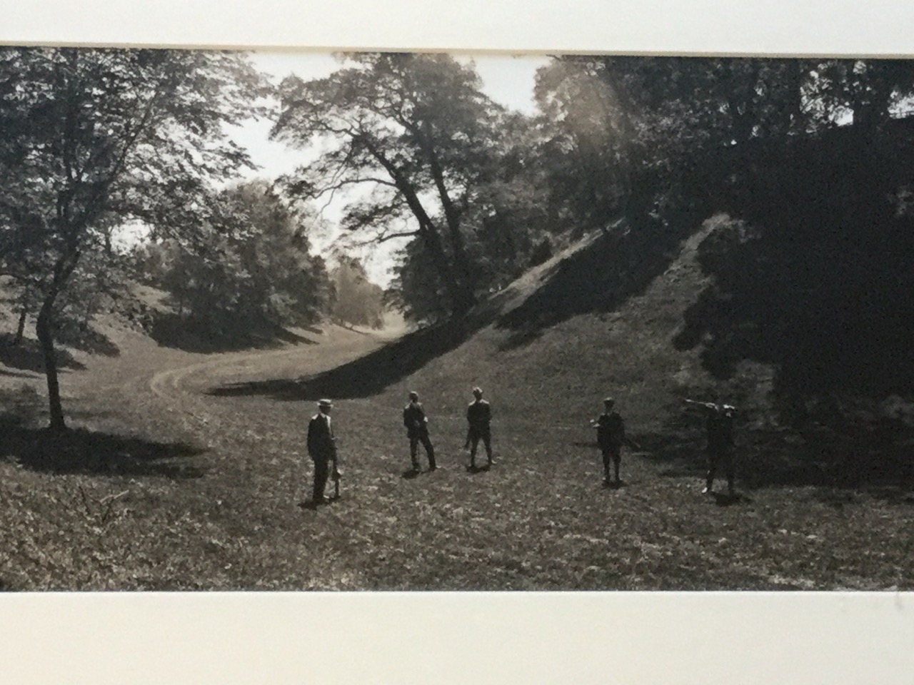 A pair of monochrome wide-angled photographs of golfers from the Edwardian era, the shadowed sepia - Image 3 of 3