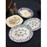 Miscellaneous ceramics including a pair of embossed Doulton Lambeth tapering stoneware beakers, a