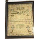 A nineteenth century Easter Day sampler dated 1820, sewn by Hester Wiseman at Mrs Sprakes School