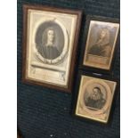Three late eighteenth century framed portrait engravings - Sir Peter Lelly, Guillaume Camden and