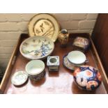 Miscellaneous oriental ceramics including a Japanese bowl, a satsuma vase, blue & white, porcelain