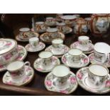 A Royal Worcester coffee set decorated in the floral Royal Garden pattern, and a tureen & cover