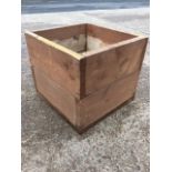 A near square garden planter, the tub formed out of old 1.5in scaffolding boards. (21.75in x 22.