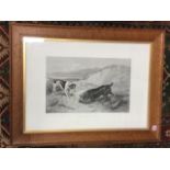 Richard Andsell, a steel engraving published in 1879 titled A Sure Find, with two dogs in
