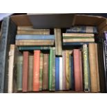 A box of books on nature, farming, Northumbria and Borders,