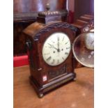 A William IV mahogany bracket clock by CA Forrester of Hull, the brass inlaid case on ball feet with
