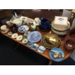 Miscellaneous ceramics including collectors plates, a Victorian copper lustre bowl, a Foley St