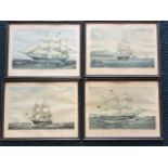 A set of four marine prints depicting nineteenth century sailing ships - The West Australian, The