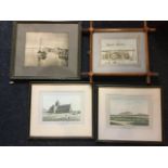 A pair of coloured Orkney prints after Daniell, mounted & framed; an old Victorian photograph of a