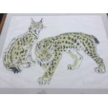 David Koster, limited edition print of two cats, signed in pencil and numbered, mounted & framed. (