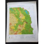 A set of seven 1971 Ministry of Agriculture North of England maps showing land classifications,