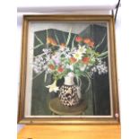 Jill Combermere, oil on board, still life flowers, signed with monogram, Royal Academy Summer