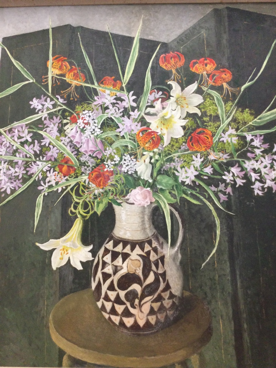 Jill Combermere, oil on board, still life flowers, signed with monogram, Royal Academy Summer - Image 2 of 3