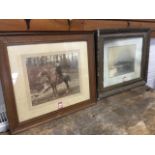 A framed Edwardian photograph of a naval vessel - ML290; and an oak framed sepia photograph of a