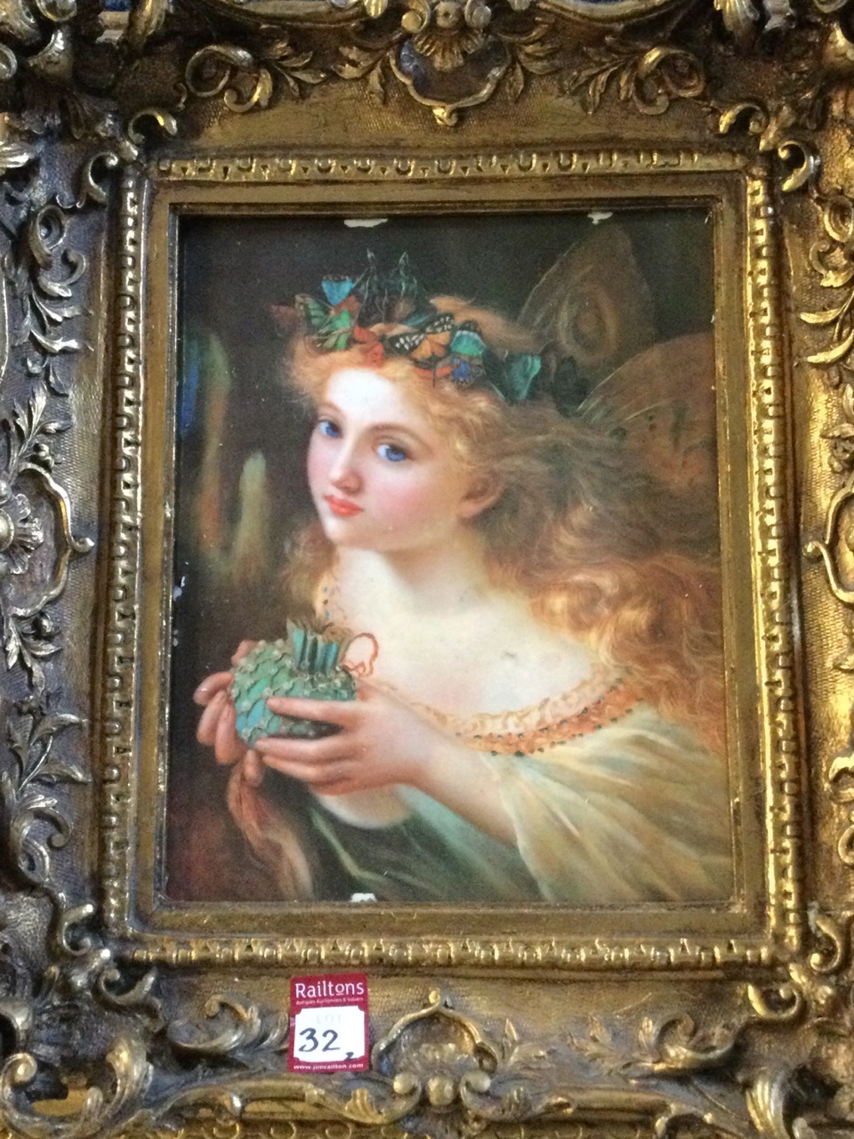 Oil on board, still life with apples on shelf, in ornate scrolled gilt frame; and a gilt framed - Image 2 of 3