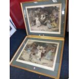 A pair of Arthur Elsley childrens prints titled A Royal Procession and The Home Team, the coloured