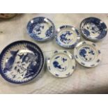 A pair of miniature nineteenth century porcelain plates decorated in the jumping boy pattern;