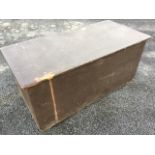 A rectangular Victorian pine blanket box mounted with brass escutcheon. (39in x 18.75in x 18.5in)