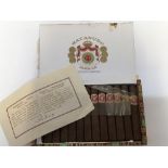 A box of 25 Jamaican Macanudo cigars, in original box