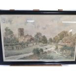 D A Greatorex (mid 20th century) watercolour - Buckland, Gloucestershire