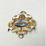 Good quality yellow metal and enamel Masonic Jewel, Nore Lodge No. 3610, 1939. Measures 47mm wide.
