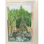 John Doubleday watercolour - Mangroves, Cairns, in glazed frame