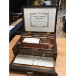 Victorian Windsor and Newton artists box ,mahogany with brass mounts and original contents