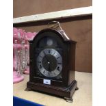 Elliot mahogany cased mantel clock retailed by Alexander Clarke
