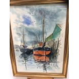 Stuart Maxwell Armfield (1916-2000) watercolour - Harbour scene