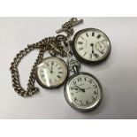 Late 19th century ladies' Swiss silver fob watch on chain, Victorian silver pocket watch by Kendal