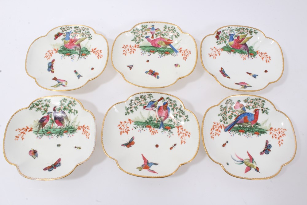 Set of six English porcelain cups and saucers in the Meissen style - Image 4 of 6