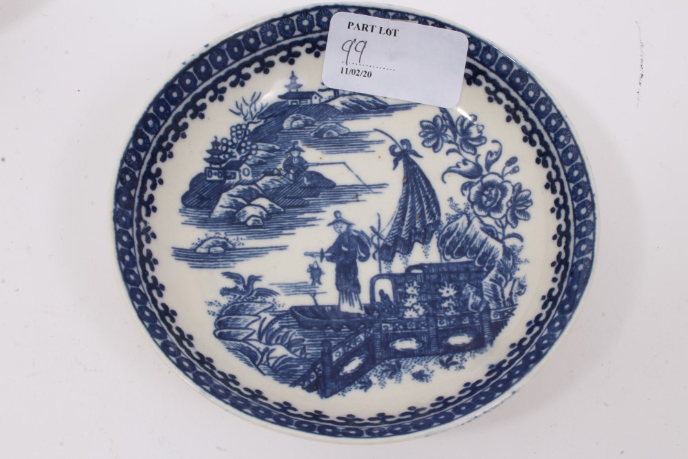 Worcester blue and white Bat pattern tea bowl and saucer, circa 1785 - Image 10 of 13