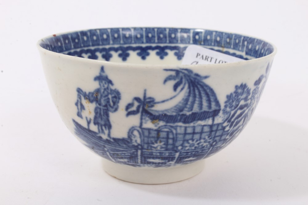 Worcester blue and white Bat pattern tea bowl and saucer, circa 1785 - Image 11 of 13