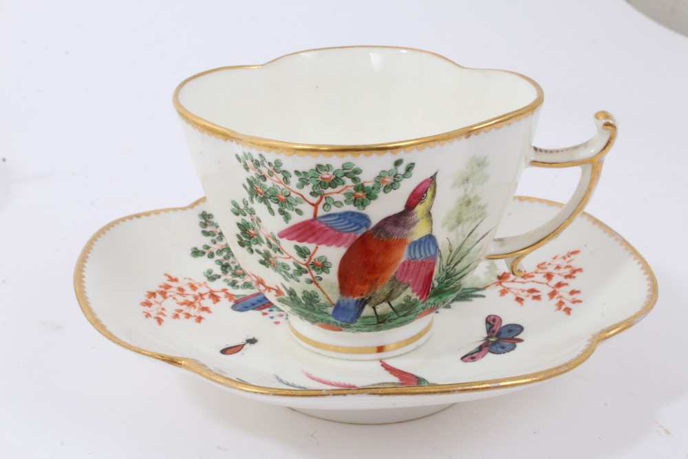 Set of six English porcelain cups and saucers in the Meissen style - Image 3 of 6