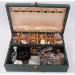 Jewellery box containing vintage costume jewellery