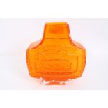 Whitefriars Tangerine TV vase designed by Geoffrey Baxter