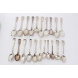 Large collection Georgian and later silver teaspoons