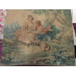 Large tapestry wall handing, 18th century style printed pastoral scene by J Lepard.