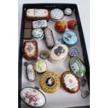 Collection of enamel and porcelain pill boxes