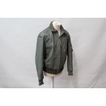 Cold War Era grey leather German military jacket by Beckumer Lederwerk with orange interior